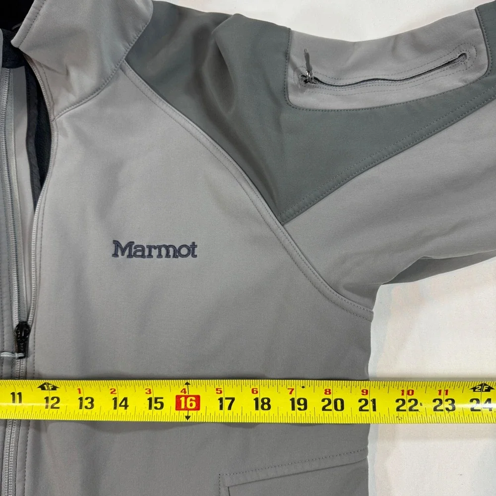 Marmot Gray‎ Softshell Full Zip Jacket Fleece Lined  Men's Medium Gorpcore